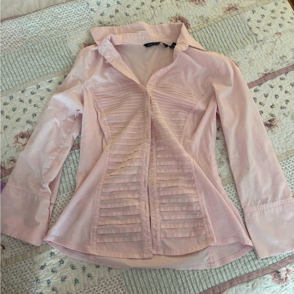 Light Pink Button-Down Women's Shirt